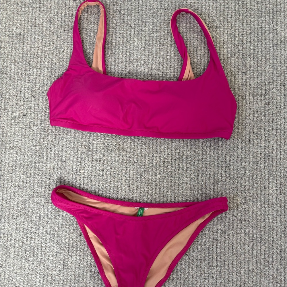 J. Crew Pink Bikini Set TOP SIZE LARGE & BOTTOM SIZE SMALL